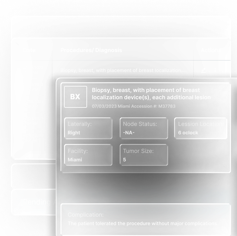 Breast workflow UI