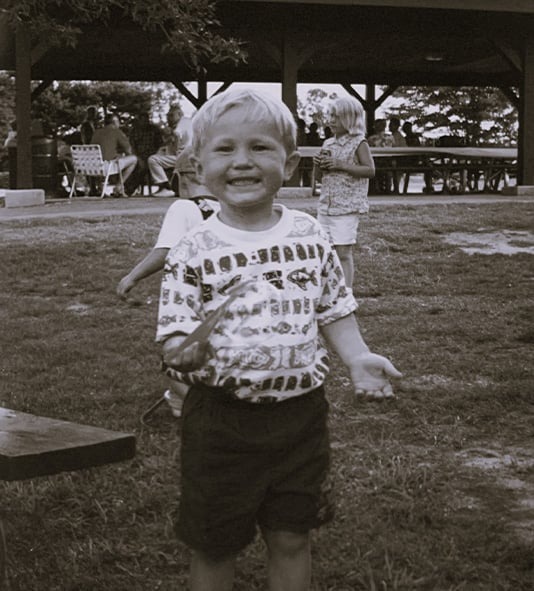 Austin Helmus as a child
