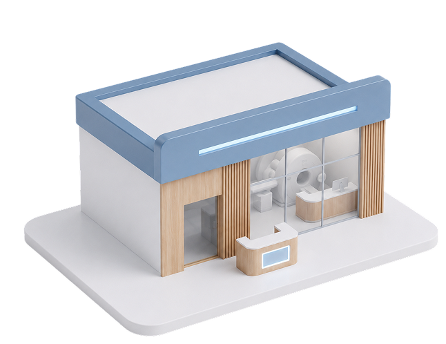 Illustration of a solo or small group imaging center