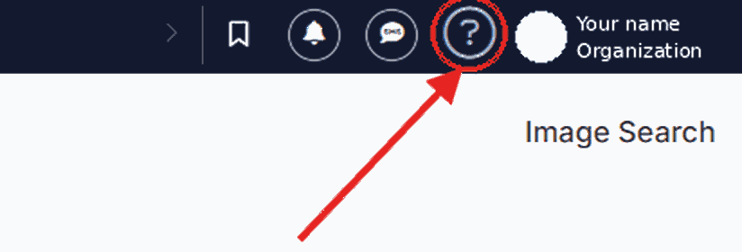 The AbbaDox (CareFlow) header with the question mark (?) icon circled at the top right
