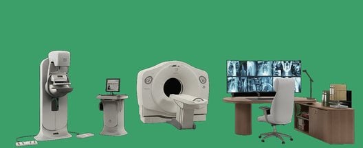 Illustration of the imaging and reading rooms in a solo or small-group imaging center
