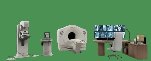 Illustration of the imaging and reading rooms in a solo or small-group imaging center