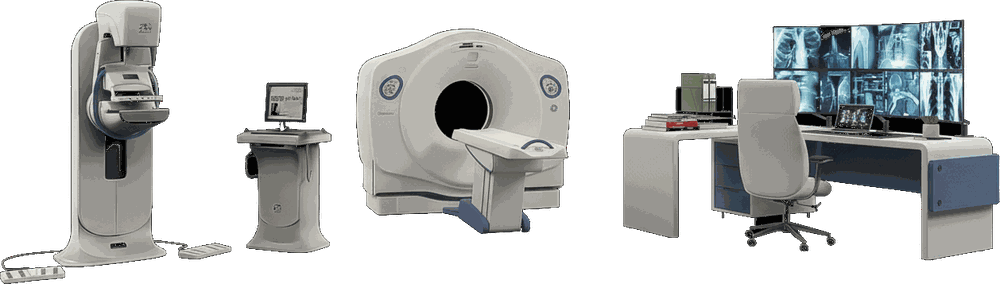 Illustration of the imaging and reading rooms in a multi-site enterprise imaging group