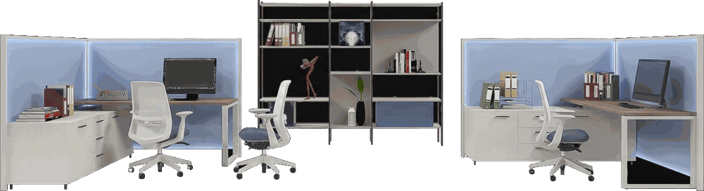 Illustration of the administration and back-office area in a hospital radiology department