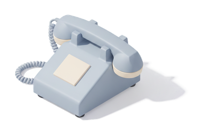 The same handset back in its cradle, at rest