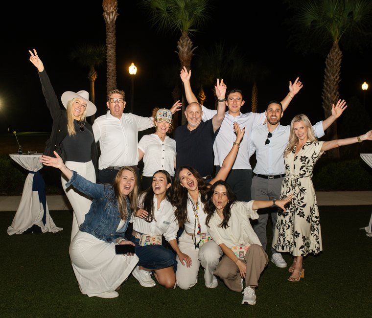 The AbbaDox team cheering at the evening reception at RBMA PaRADigm 2026 in ChampionsGate