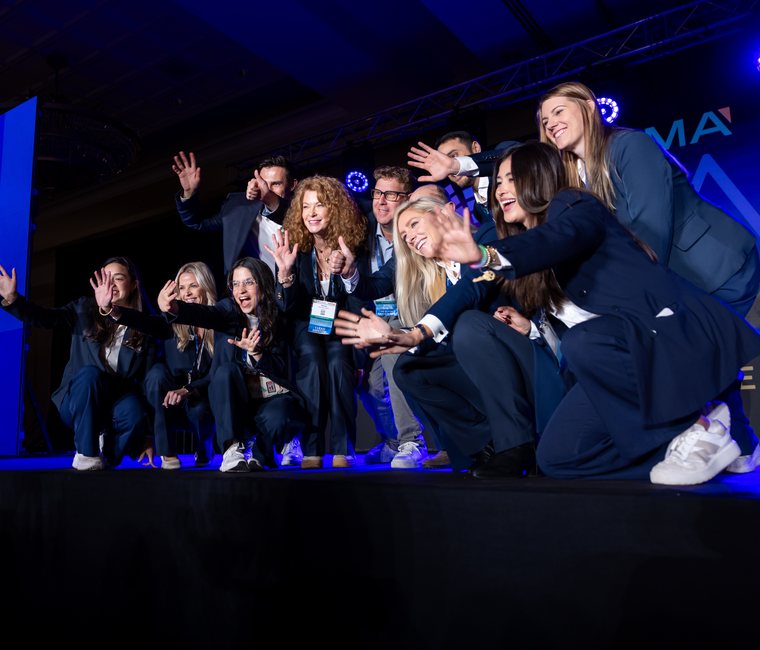 The AbbaDox team celebrating on the RBMA Rad Honors stage at PaRADigm 2026 after winning the NextGen Tech Award