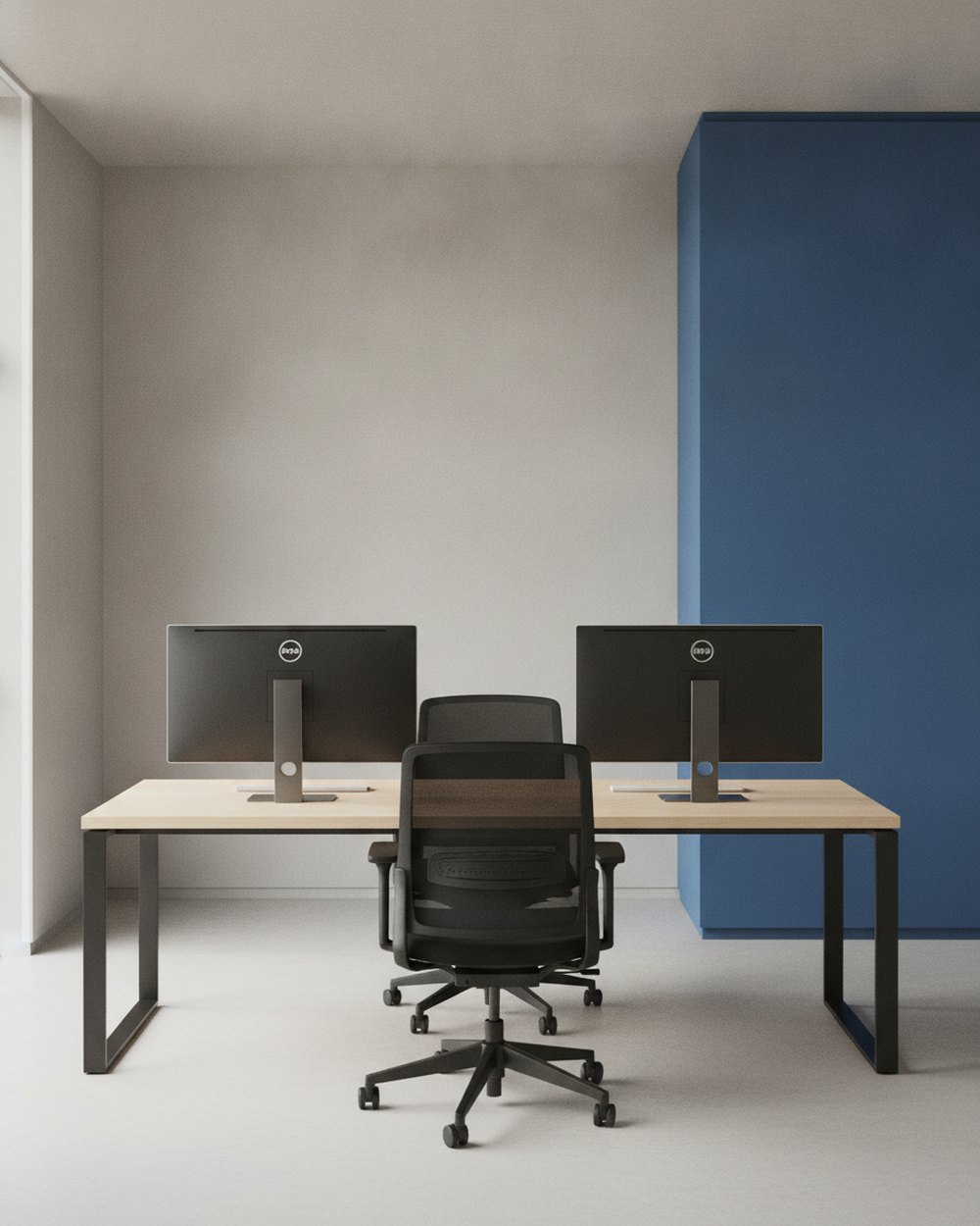 An empty client meeting room with a conference phone