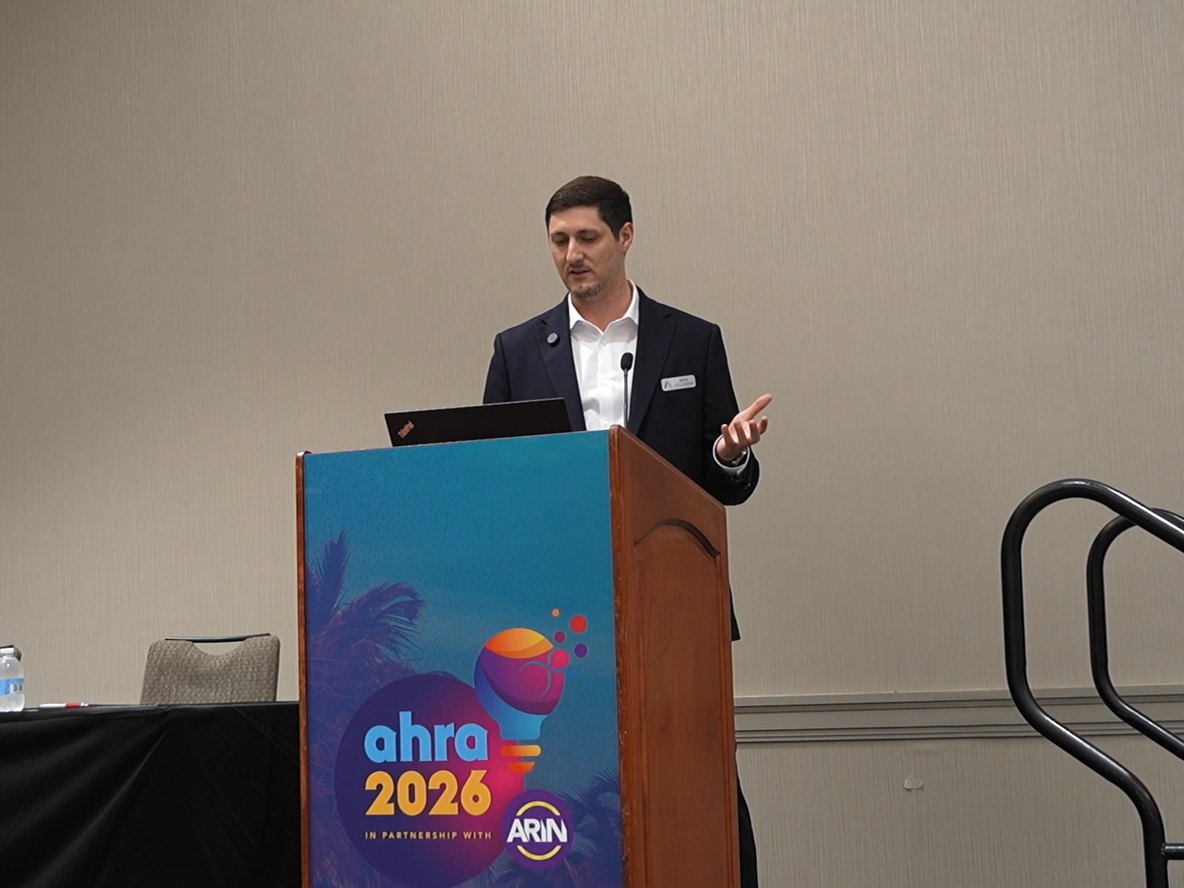 Nick Avossa presenting at AHRA 2026