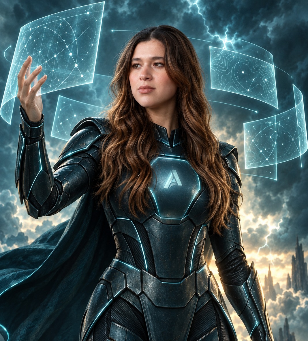 Camila Daza illustrated as an AbbaDox superhero