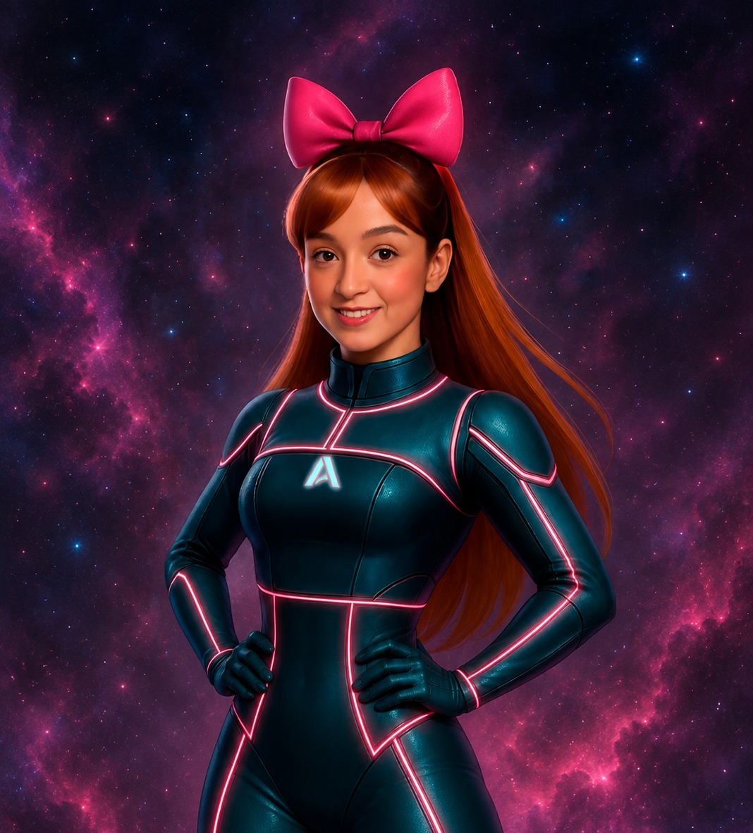 Camila Ordonez illustrated as an AbbaDox superhero