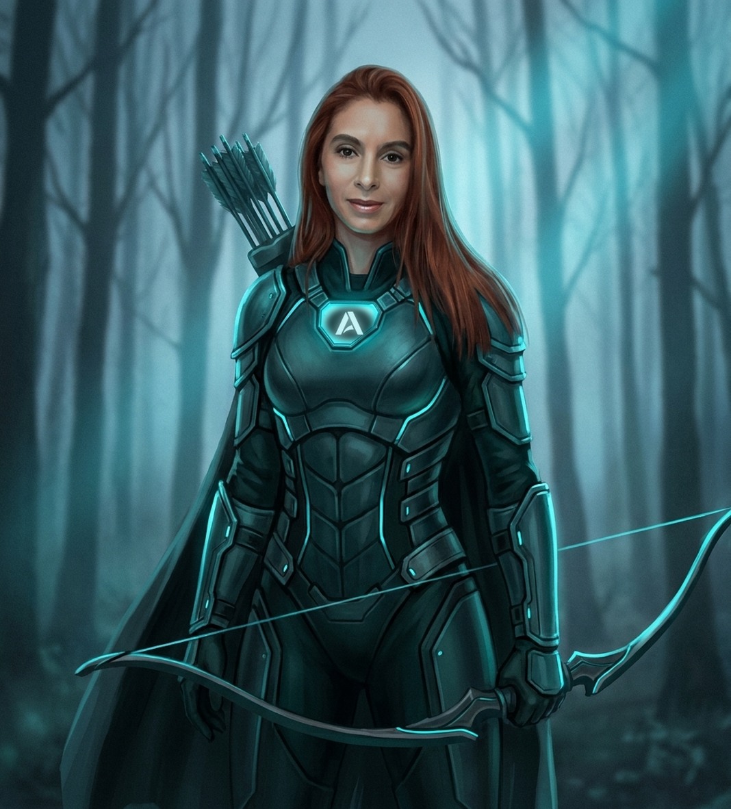 Johanna Aronov illustrated as an AbbaDox superhero