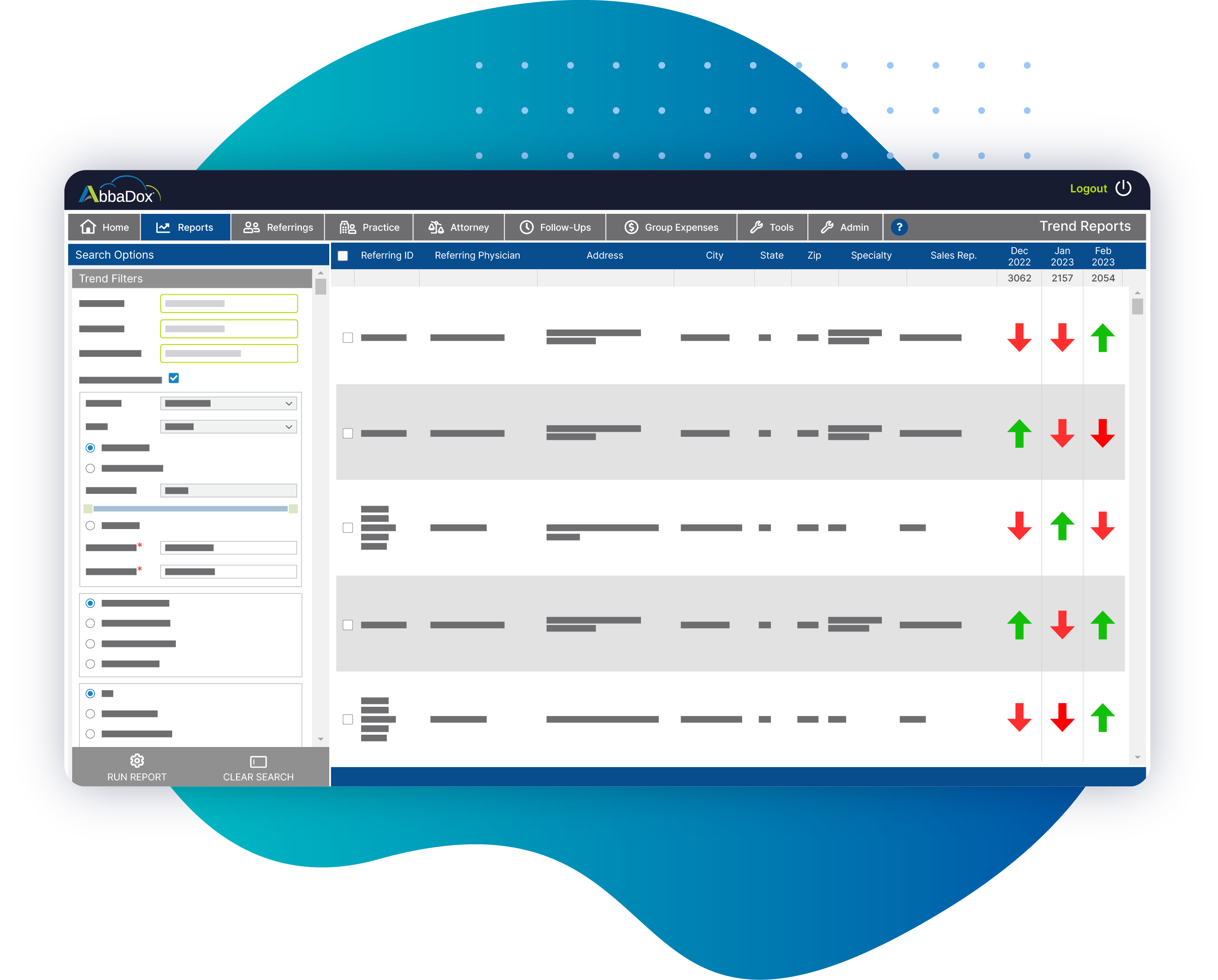 trend report CRM screen